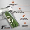 Compatible Replacement for 1911 Pearl Premium Gun Grips w/The Reaper for Colt Gov. & Clones Taurus, S&W, Springfield, Rock Island MOP Full Size w/Reaper Bonus 4 Gold Screws view 3