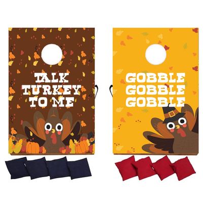 VictoryStore Thanksgiving Bag Toss Game Thanksgiving Cornhole Includes Bags (Talk Turkey to Me)