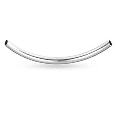 Sterling Silver Curved Tube 25x3mm (2.5mm ID) - 10Pcs (11166)/1