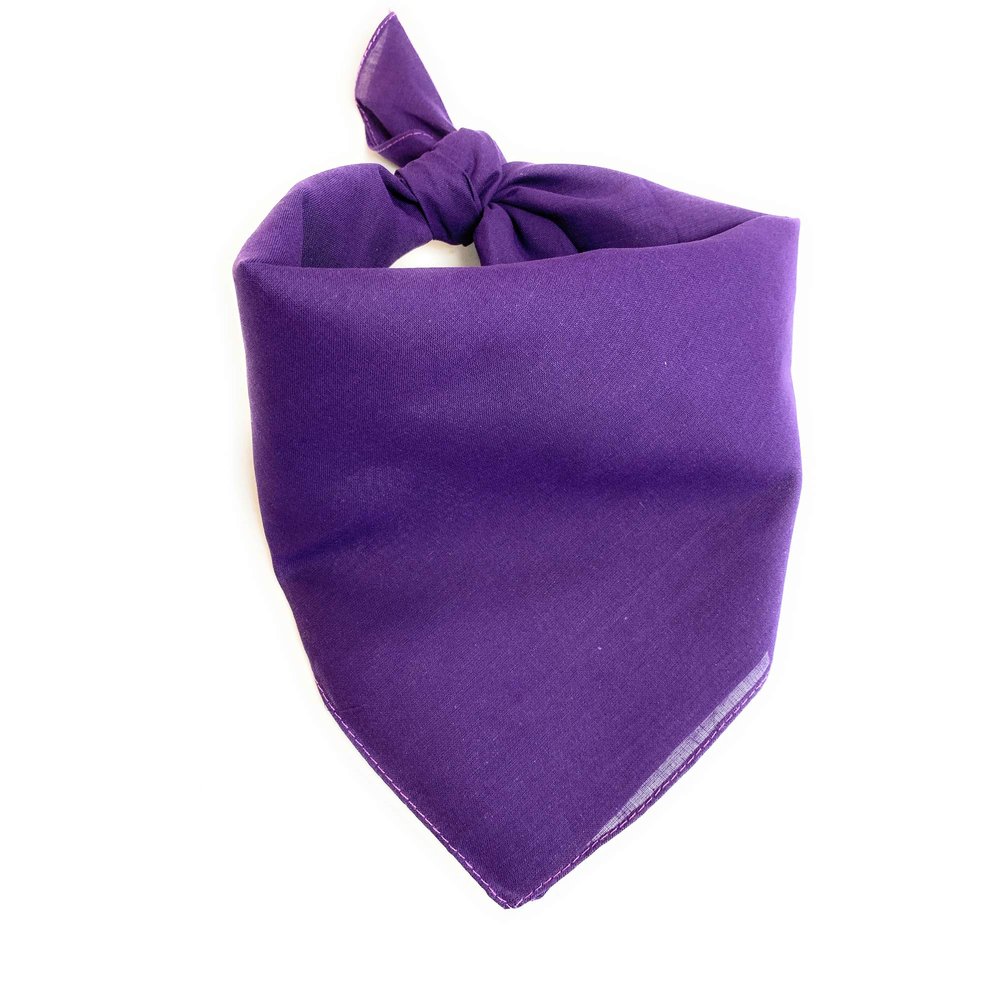 Mechaly 6 Pack Soft Polyester Scarves Neckerchief - Bulk Wholesale (Plain Purple)