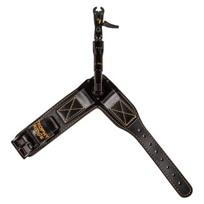 Trophy Ridge 10-Ring Archery Bow Release - Compact Dual-Caliper Design, 360 Rotating Head, 360 Swiveling Arm, Adjustable Length, Trigger Travel Tuning, Premium Leather Buckle Strap