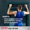 SPRI Pull Up Bar - 8-Grip Door Frame Mounting Pull-Up Bar for Versatile Workouts - Rugged Steel Frame with Foam Handles - Supports 300 Pounds - Fits Door Frames Up to 32 in. Wide  Black) view 2