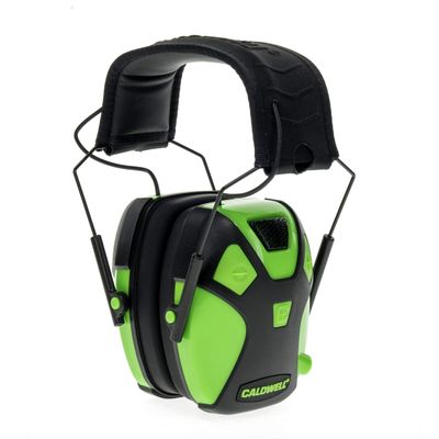 Caldwell E-MAX Pro Electronic Hearing Protection 23-24 NRR - Adjustable Lo Pro Earmuffs for Shooting, Hunting and Range,Neon Green