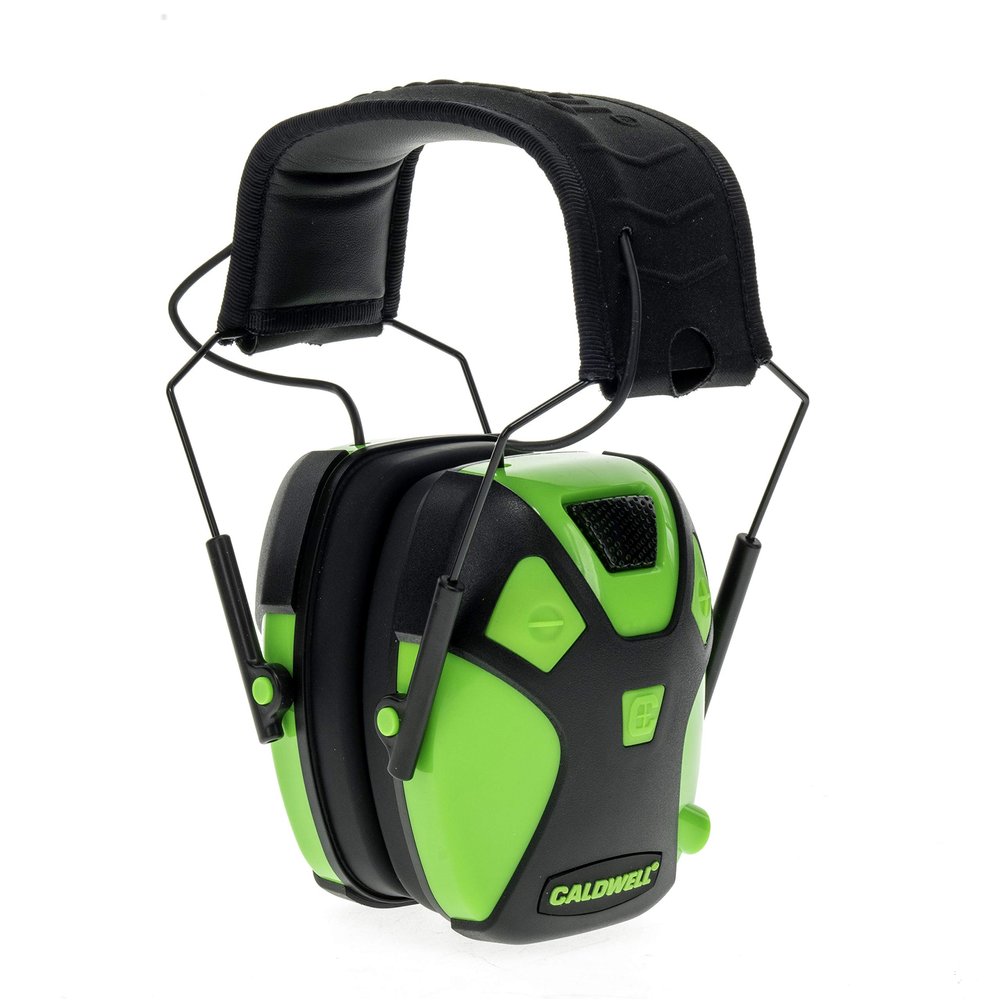 Caldwell E-MAX Pro Electronic Hearing Protection 23-24 NRR - Adjustable Lo Pro Earmuffs for Shooting, Hunting and Range,Neon Green