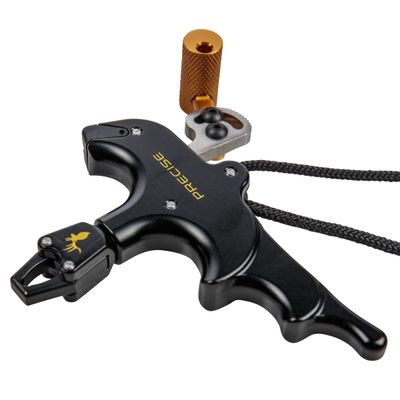 Trophy Ridge Precise Bow Archery Release - 4-Finger Design for Full Drawing Power, Torque-Free 360 Rotation, Smooth Release, Adjustable Thumb Trigger and Caliper Tension, Sling Wrist Strap Included
