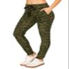 ALWAYS Women Soft Joggers Sweatpants - Track Cuff Pants with Pork Chop Pockets Space Dye Olive S view 1