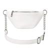 Fashion Leather Waist Fanny Pack Chest Bag Phone Purse with Metalic Chain for Women Black view 1