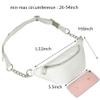 Fashion Leather Waist Fanny Pack Chest Bag Phone Purse with Metalic Chain for Women Black view 2