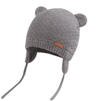 BAVST Baby Beanie Hat for Winter with Earfalp Cute Bear Kids Toddler Girls Boys Warm Knit Cap 0-2Years(Bear Ear- Light Grey,S)