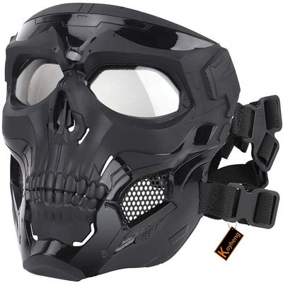 Koyheng Tactical Airsoft Skull Masks Full Face, Adult Deluxe Mask Eye Protection for Halloween BB Paintball Gun Patriots CS Game Cosplay Party Halloween Cosplay Zombie Scary Skeleton Masks
