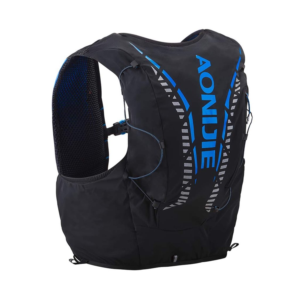 AONIJIE 12L Men Women Running Vest Pack Hydration Backpack Outdoor Sports Bag for Marathon Cycling Hiking (12L# Black&Blue, M/L(35.43-40.15 inch))
