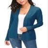 EXCHIC Women's Long Sleeve Open Front Cardigan Sweater Lightweight Casual Knit Sweaters (Indigo Blue, X-Large) view 1