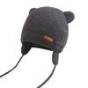 BAVST Baby Toddler Winter Beanie Warm Boys Girls Earflap Hat Infant Knit Caps Cute Bear Soft Cotton Lining for 0-36M(Grey-Dark,M) view 4