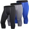 Yuerlian Men's 3/4 Running Compression Tights Capri Pants Baselayer Cool Dry Sports Tights view 1