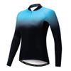 Cycling Jersey Long Sleeve Womens Mountain Bike Jersey Zip Shirts Road Bicycle Clothing Pro Team Sport Racing MTB Tops for Ladies Female Bouse Fall Autumn Breathable Blue Black Size XXL view 1