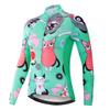 Cycling Jersey Long Sleeve Womens Mountain Bike Jersey Zip Shirts Road Bicycle Clothing Pro Team Sport Racing MTB Tops for Ladies Female Bouse Fall Autumn Breathable Green Pink Size S view 1