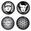 VictoryStore Halloween Coasters - Halloween Coaster Set Includes 4 Coaster Designs (12, The Frankenstein Family) view 1