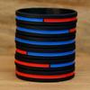 SayitBands Fifty XL Size Combined Thin Blue and Thin Red Line Wristband view 2