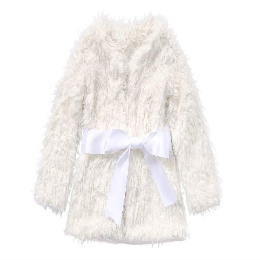 Winter Coat for Baby Girl Fur Warm Cardigan Cardigan Coat Outwear Kids Fleece Jacket Toddler (5T) Pink