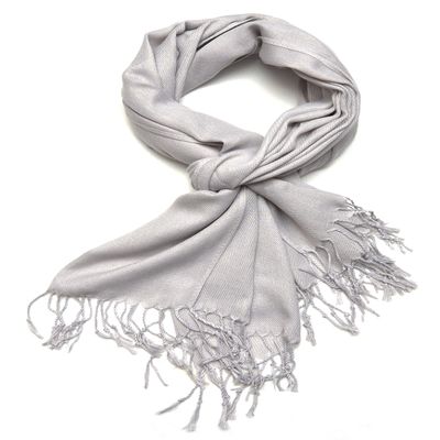 Gelante Plain Soft Pashmina Shawl Wrap Scarf Solid Colors. 615-Light Gray