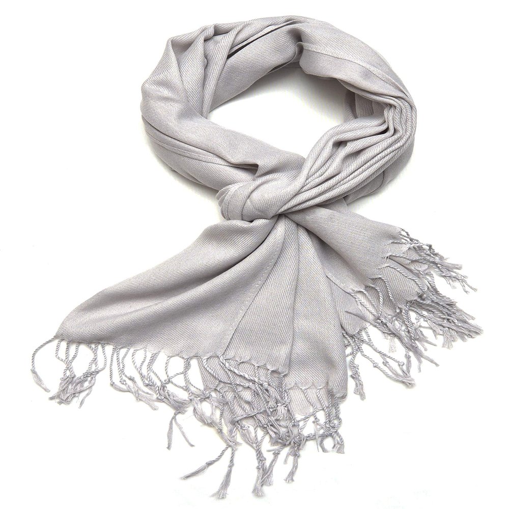 Gelante Plain Soft Pashmina Shawl Wrap Scarf Solid Colors. 615-Light Gray