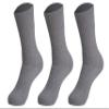AWS/American Made Solid Cotton Cushion Crew Socks for Women 3 Pairs Casual Socks (Gray, 9-11) view 1