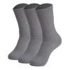 AWS/American Made Solid Cotton Cushion Crew Socks for Women 3 Pairs Casual Socks (Gray, 9-11) view 3