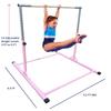 Athletic Bar Kids Gymnastics Junior Horizontal Kip Bar 3 to 5 FT Training Jungle Gym Expandable Adjustable Height 3 to 5 FT Tumble Weight Capacity 300 Pounds (Pink) view 3