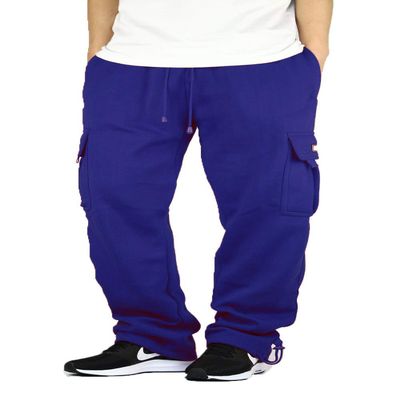 AIRNINE Men's Fleece Cargo Sweatpants Heavyweight S-6XL (Royal Blue, Small)