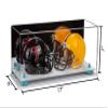 Better Display Cases Acrylic Double Mini - Miniature (not Full Size) Football Helmet or Mini Goalie Mask Display Case with Mirror Case, Light Blue Risers and White Base (A019-BLR) view 2