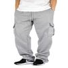 AIRNINE Men's Fleece Cargo Sweatpants Heavyweight S-6XL (Grey, 6X-Large) view 1