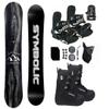 Symbolic Knotty Snowboard & Bindings & Boots +Leash+Stomp+Mask Package (160cm Wide Hybrid Rocker, 10 Mens Black Boots & Black Bindings) view 1