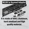 Gotical 2 Slots Mlok to Keymod Adapter Converter Rail Section Mlok to Keymod Converter Pack of 2 view 2