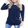 Yincro Women's Casual Long Sleeve Tunic Tops Fall Tshirt Blouses (Navy Blue, M) view 1
