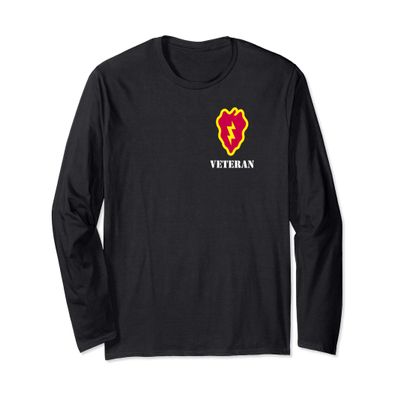 25th Infantry Division Patch - 25th ID Veteran White Long Sleeve T-Shirt