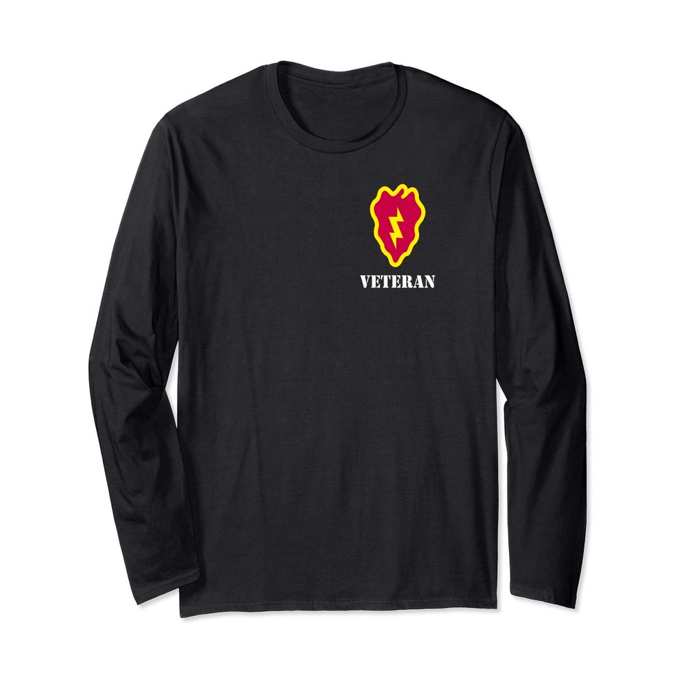25th Infantry Division Patch - 25th ID Veteran White Long Sleeve T-Shirt
