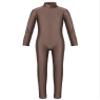 JEATHA Kids Girls Classic Long Sleeves Full Body Gymnastics Exercise Unitard Sports Leotard Bodysuit Costumes Brown 4-5 view 1