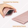 FINTIE Soft Eyeglasses Case with Cleaning Cloth, Portable Squeeze Top Vegan Leather Glasses Pouch, Sunglasses Eyewear Bag, Rose Gold view 3