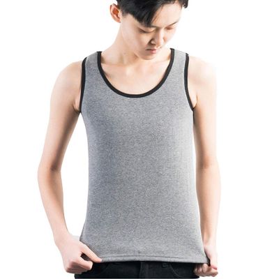 MISWSU Cotton Thermal Long Tank Top Compression Chest Binder for Tomboy Trans Lesbian(Gray,4XL)