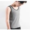 MISWSU Cotton Thermal Long Tank Top Compression Chest Binder for Tomboy Trans Lesbian(Gray,4XL) view 2