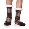 DoSmart Men's Winter Thermal Fleece Lining Knit Slipper Socks Soft Warm Cozy Fuzzy Fluffy Christmas Non Slip Socks (Brown B) view 1