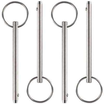 4 Pack Quick Release Pin, Diameter 1/4"(6.3mm), Overall Length 3.75"(95mm), Usable Length 3"(76mm), Full 316 Stainless Steel, Bimini Top Pin, Marine Hardware