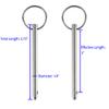 4 Pack Quick Release Pin, Diameter 1/4"(6.3mm), Overall Length 3.75"(95mm), Usable Length 3"(76mm), Full 316 Stainless Steel, Bimini Top Pin, Marine Hardware view 2