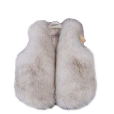 benetia Toddler Vest Girls Fur Faux White 4t