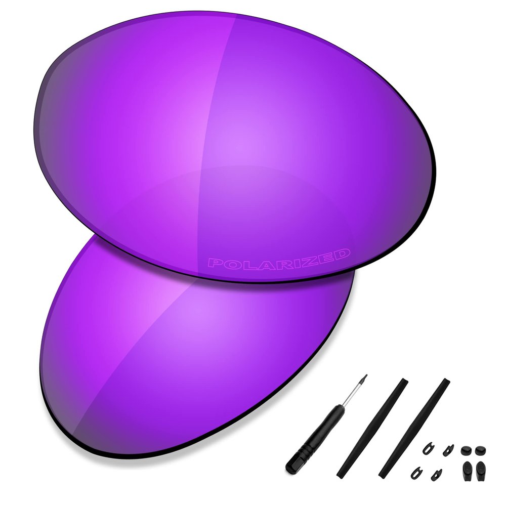 SAUCER Premium Replacement Lenses & Rubber Kits for Oakley Romeo 1 Sunglasses High Defense - Violet Purple Polarized