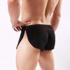Swbreety Men's Underwear Ice Silk Boxer Briefs Shorts Split Side Trunks Undies Black view 3