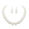 Cryshimmer Pearl Choker Necklace for Women Faux Pearl Beads Strand Necklace Earring Set Costume Jewelry,Christmas Gift for Her view 1