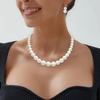 Cryshimmer Pearl Choker Necklace for Women Faux Pearl Beads Strand Necklace Earring Set Costume Jewelry,Christmas Gift for Her view 3
