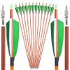 AMEYXGS 30inch Carbon Arrows Hunting Aiming Practice Arrows Spine 500 with 4inch Shield Turkey Feather Detachable Arrowhead for Recurve Compound Bow Longbow 12pcs (12Pcs Green) view 1