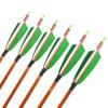 AMEYXGS 30inch Carbon Arrows Hunting Aiming Practice Arrows Spine 500 with 4inch Shield Turkey Feather Detachable Arrowhead for Recurve Compound Bow Longbow 12pcs (12Pcs Green) view 3